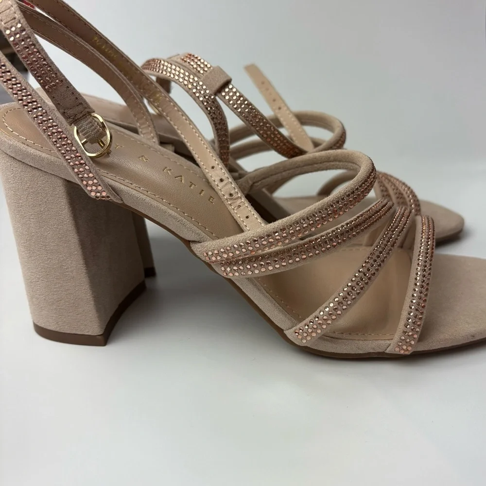 Kelly & Katie blush/nude rhinestone heels 7.5